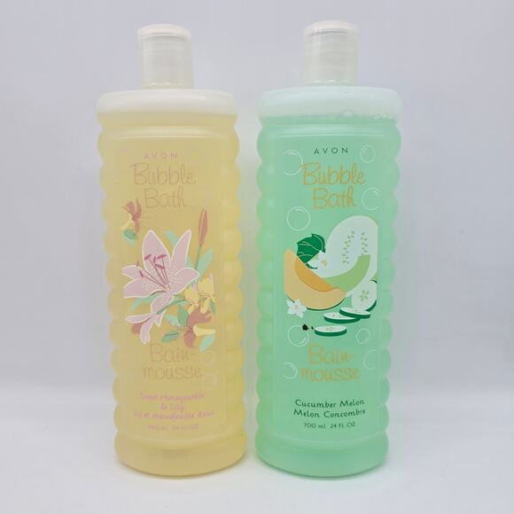 Avon Bubble Bath Sweet Honeysuckle & Lily, Cucumber Melon 24 Fl Oz New Sealed - Picture 1 of 5